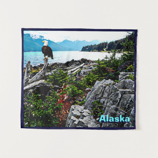 Tenture Murale Bald Eagle Sur La Côte De L'Alaska (Devant (Horizontal))