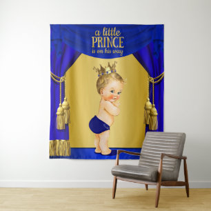 Tenture Murale Bannières de toile de fond pour Baby Shower Prince