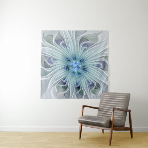 Tenture Murale Beauté florale Abstraite moderne Blue Pastel Flowe
