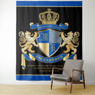 Tenture Murale Créez votre propre manteau d'emblème bleu de lion