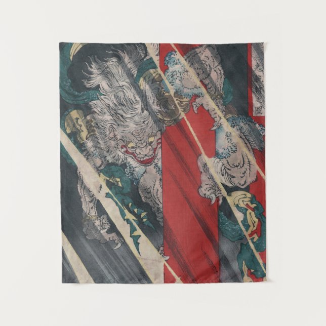 Tenture Murale Démon d'Ukiyo-e Yokai Ibaraki de Japonais par (Devant)