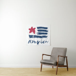 Tenture Murale Drapeau américain Paintstrokes