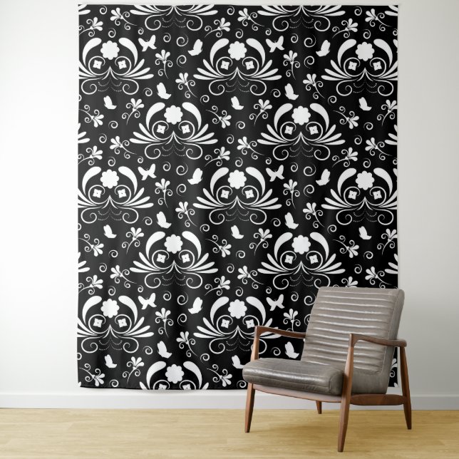 Tenture Murale Élégant floral (En situation)