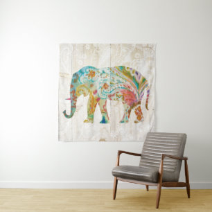 Tenture Murale Éléphant de Boho Paisley II