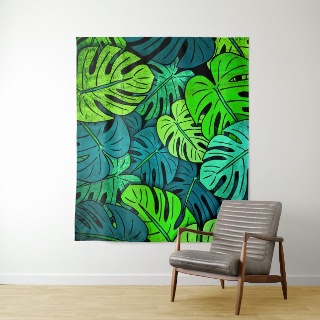 Tenture Murale Feuilles tropicaux grands (En situation)