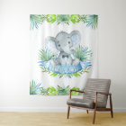 Fond de salle pour Baby Shower Garçon Éléphant