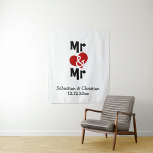 Tenture Murale Fond personnalisé pour photo de mariage gay de deu