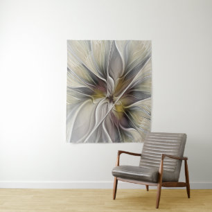 Tenture Murale Fractal floral, fleur de fantaisie aux couleurs de