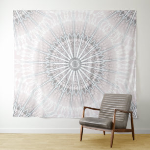 Tenture Murale Mandala gris pâle
