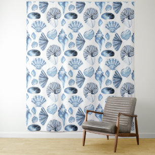 Tenture Murale Motif de coquillages dans Blue Beach House