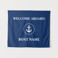 Nom du bateau nautique Ancre Bienvenue Marine Bleu