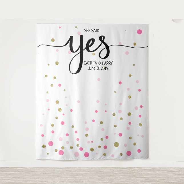 Tenture Murale photobooth de fond pour fiançailles (Devant)