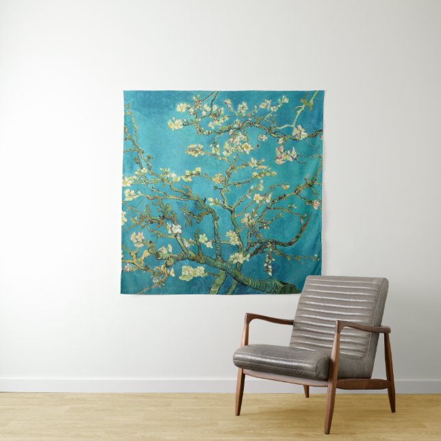 Tenture Murale Vincent Van Gogh Blossoming Almond Tree Floral Art (En situation)