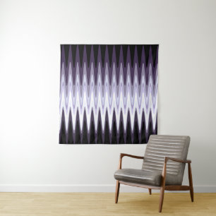 Tenture Murale Zig Zag noir blanc gris foncé violet Motif beige
