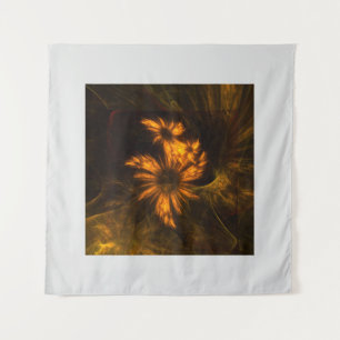Tenture Mystique Garden Golden Abstrait Art Fractal