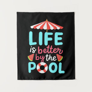 Tenture Nageur dans la vie est mieux au bord de la piscine