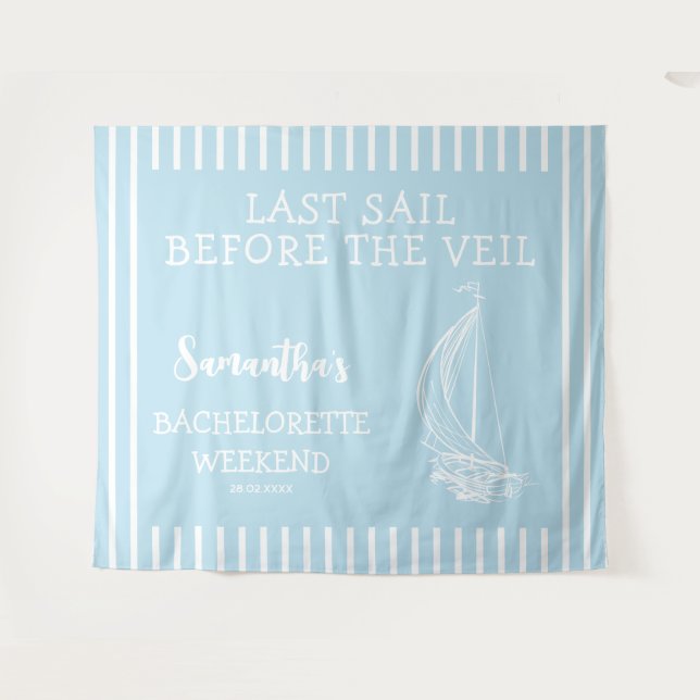 Tenture Nautical Sailboat Bachelorette Party Dernière voil (Devant (Horizontal))