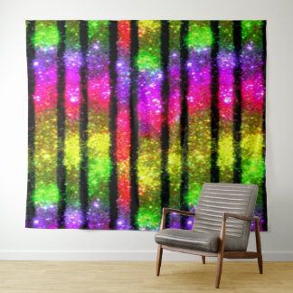 Tenture Neon Rainbow Shimmer Stripes