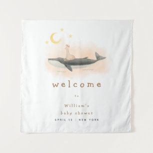 Tenture Neutral Vintage Whale & Baby shower Canard Bienven