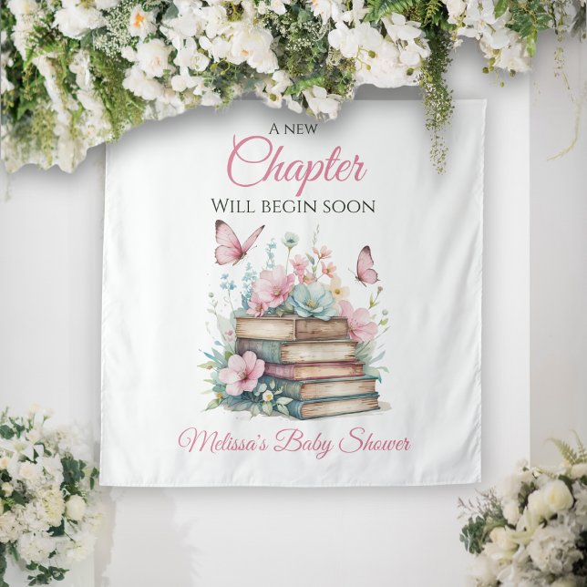 Tenture New Chapter Pink Girl Storybook Book Baby Shower (Créateur téléchargé)