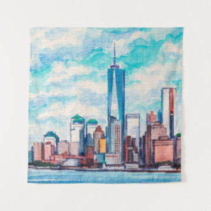 Tenture New York, New York, États-Unis. Vue sur les gratte