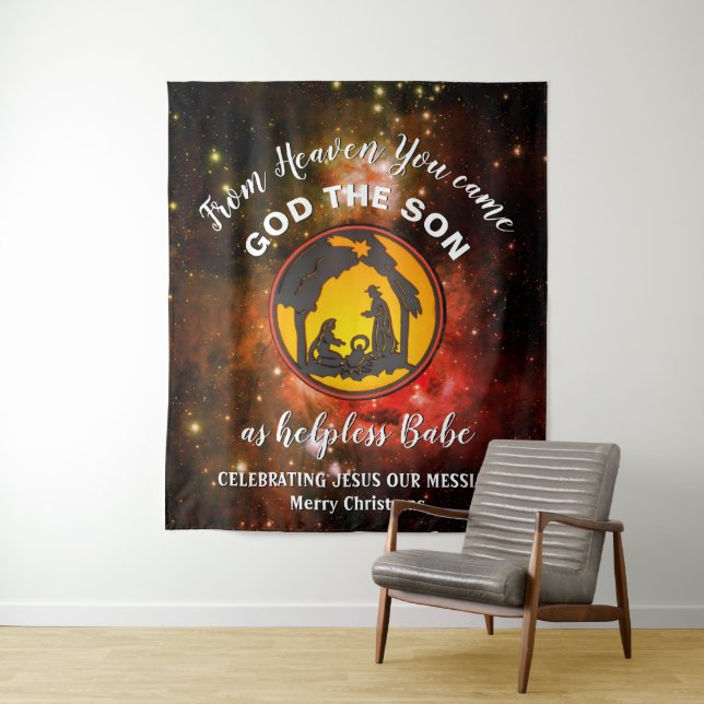 Tenture Noël chrétien de la Nativité (En situation)