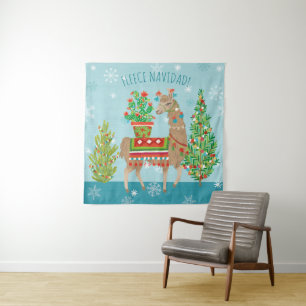 Tenture Noël de lamas de Navidad   d'ouatine beau