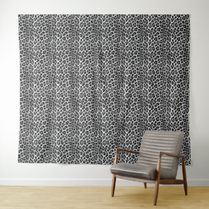 Tenture Noir et blanc monochrome, léopard motif