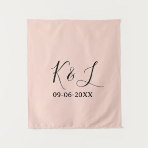 Tenture nom du couple de mariage lettre date fond pastel r