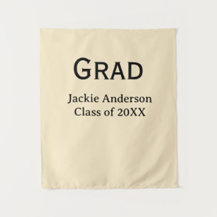 Tenture nom en lettre gras classe de 20XX pastel jaune