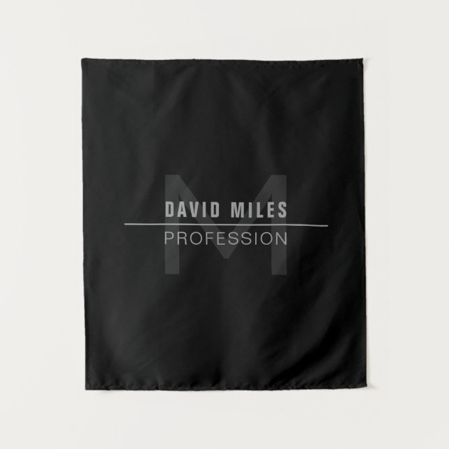 Tenture Nom professionnel moderne Dark Grey (Devant)