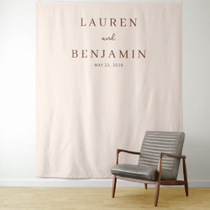Tenture Noms minimalistes beige élégants