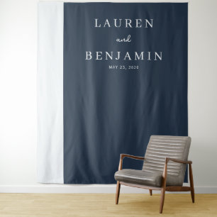 Tenture Noms minimalistes élégants Navy