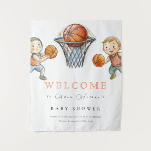 Tenture Notre petit Baby shower de basket-ball de petite t