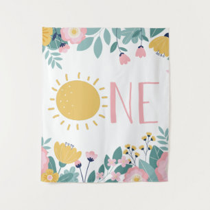 Tenture Notre petit soleil boho floral UN