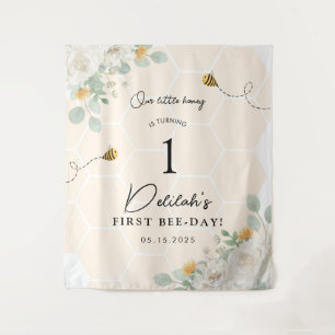 Tenture Notre petite abeille au miel 1er anniversaire Bann