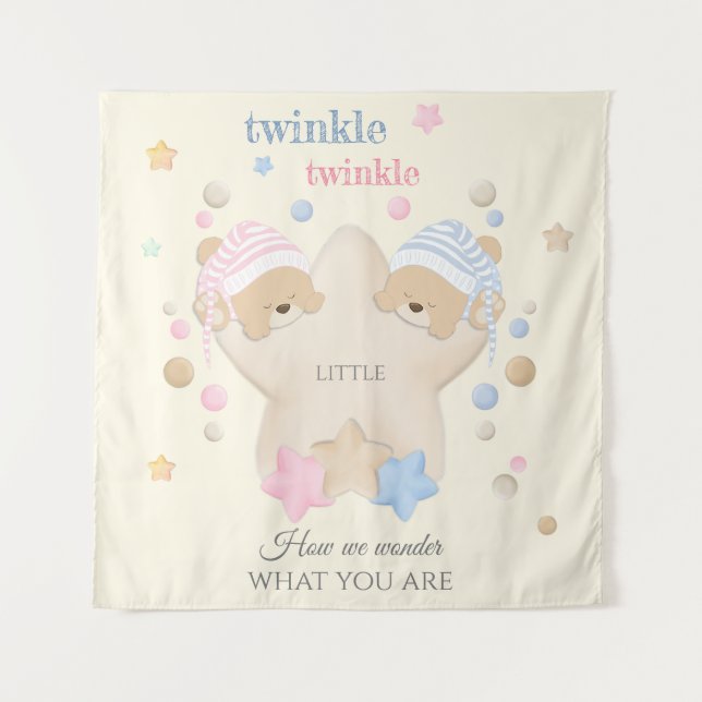 Tenture Nounours Nounours Révélation du Sexe de Bébé Ourso (Devant)