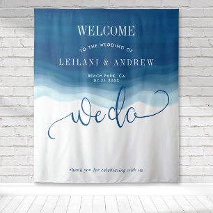 Tenture Nous faisons du bleu ombré aquarelle vague mariage