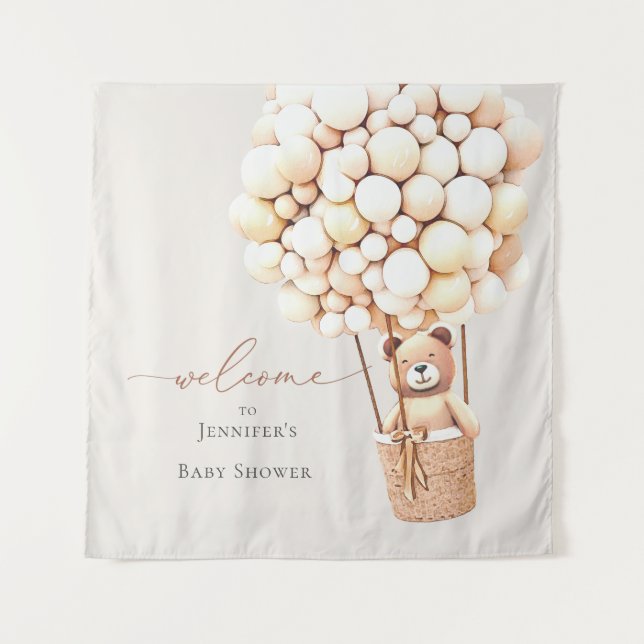 Tenture Nous pouvons à peine attendre! Baby Shower (Devant)