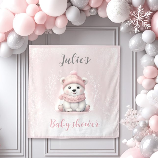 Tenture Nous pouvons attendre le Baby shower d'hiver arriè (We Can Bearly Wait Winter Baby Shower Backdrop)