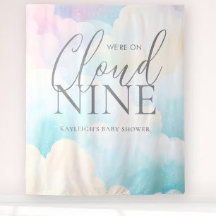 Tenture Nous sommes sur Cloud Nine Baby shower Backdrop