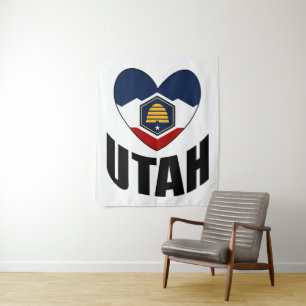 Tenture Nouveau drapeau de l'amour du coeur de l'Etat de l