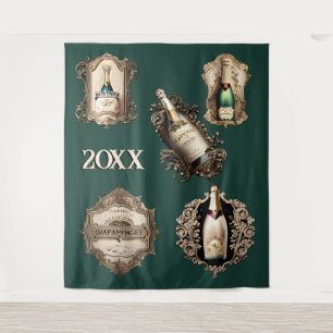 Tenture Nouvel an de vin mousseux fête do-it-yourself date
