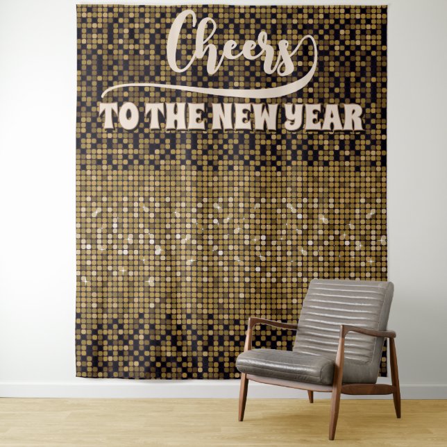 Tenture Nouvelle année de la Discothèque Super Photo Prop  (En situation)