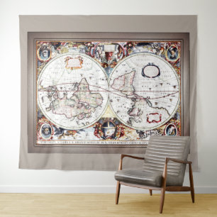 Tenture Nova Totius Terrarum Orbis par Henricus Hondius II