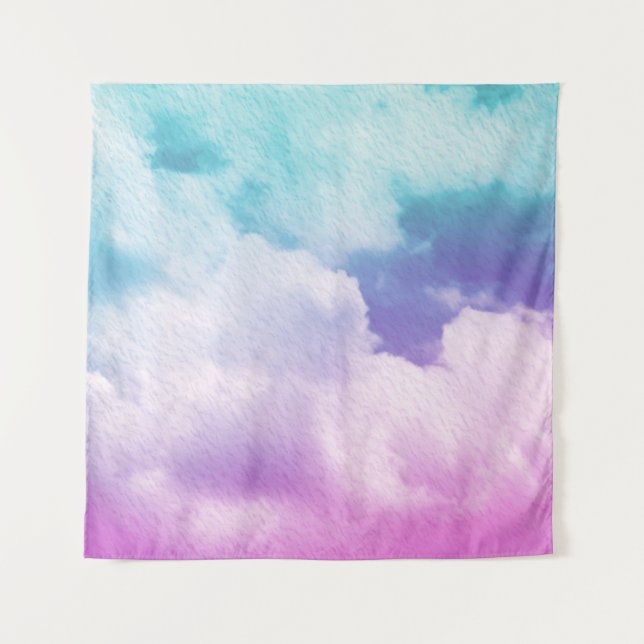 Tenture nuage doux fantastique avec couleur dégradé pastel (Devant)
