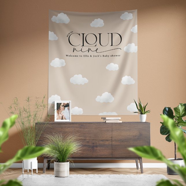 Tenture Nuage naturel beige neuf douche moderne design (Créateur téléchargé)