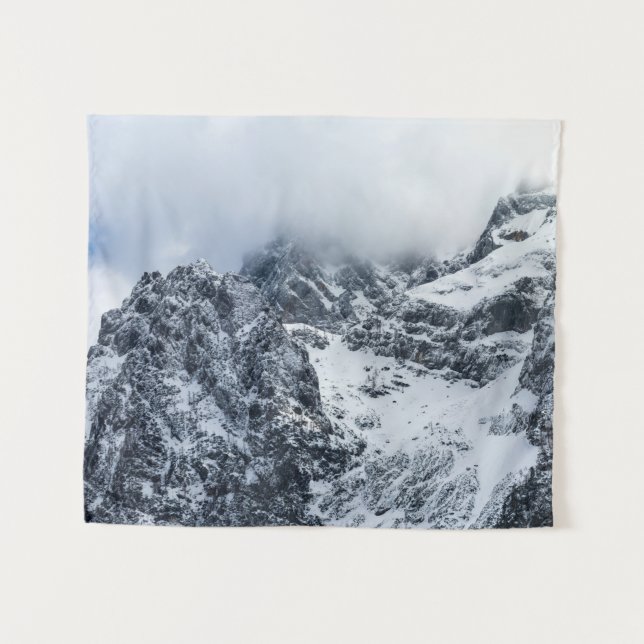 Tenture Nuages couvrant des montagnes majestueuses (Devant (Horizontal))