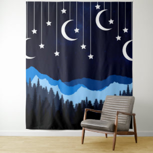 Tenture Nuit avec le portrait de la lune