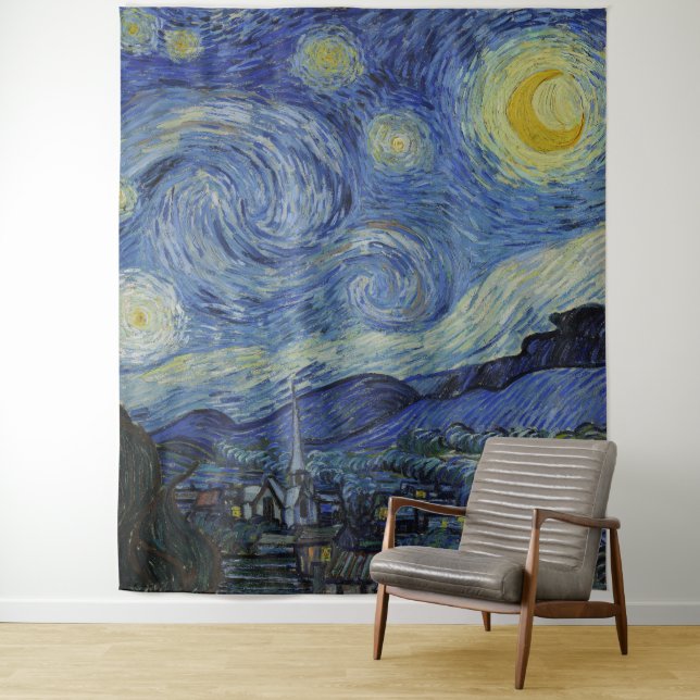 Tenture "Nuit étoilée" par Van Gogh (En situation)